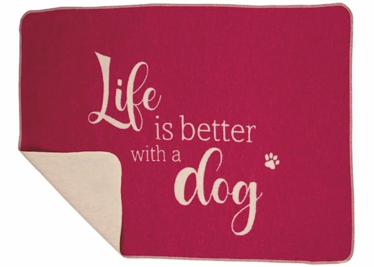 Haustierdecke “life is better ” dog, klein, pink
